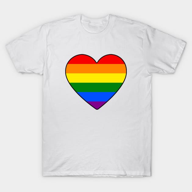 Gay Pride Heart T-Shirt by LittleGreenHat